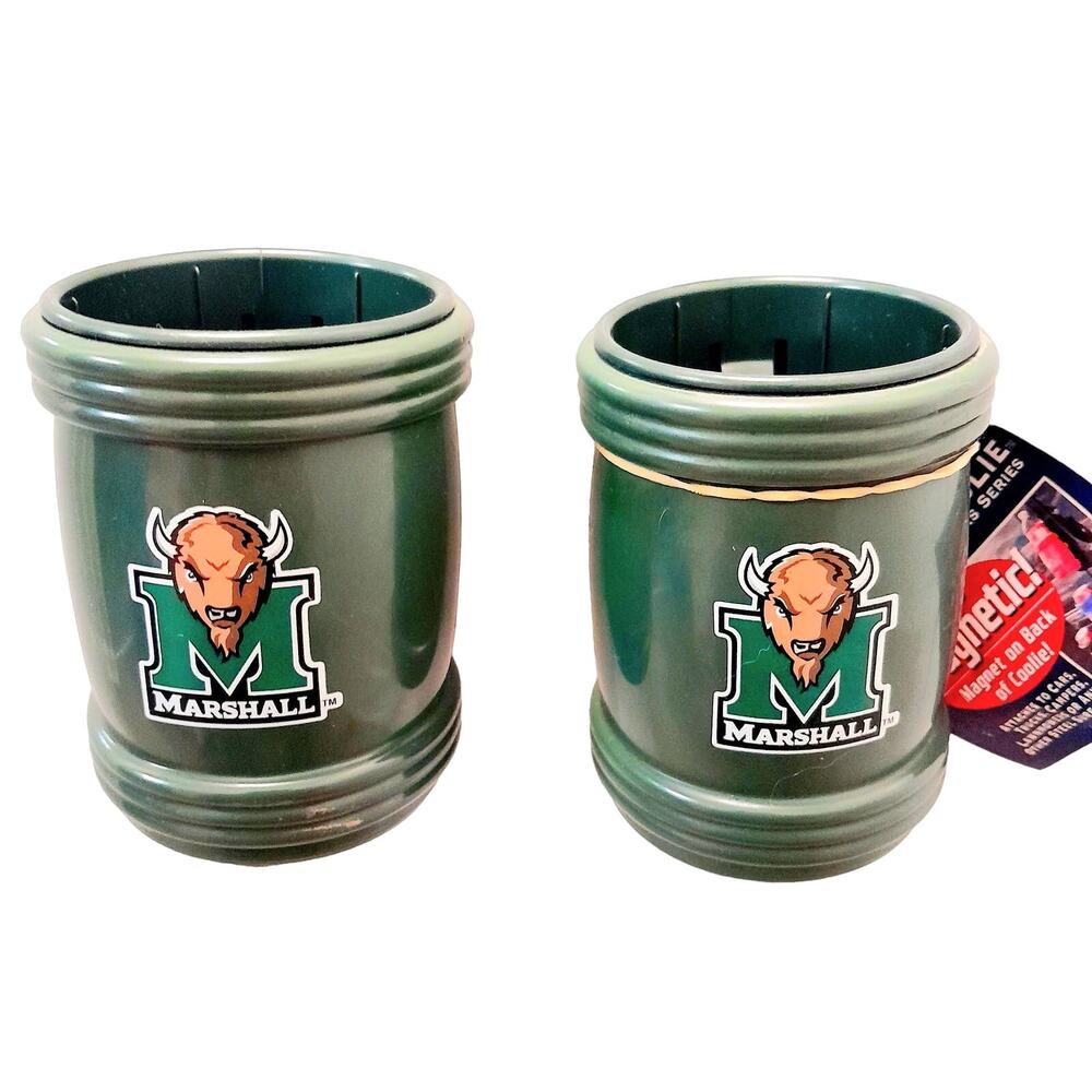 NCAA Marshall  (2) Magnetic Bottle Koozie Coozie Thundering Herd Tailgating New